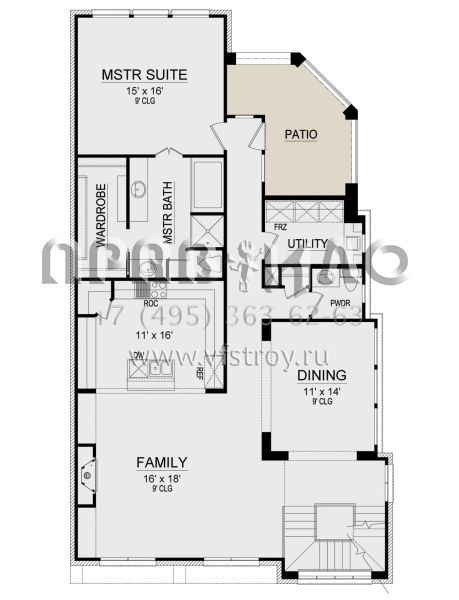 Проект двухэтажного дома с гаражом на две машины в английском стиле S5-236 (5445-00410)