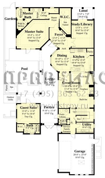 Проект двухэтажного дома с гаражом на две машины в прибрежном стиле S5-282 (8436-00022)
