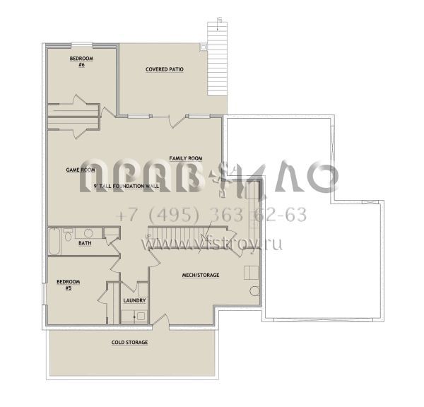 Проект двухэтажного дома с гаражом на три и более машин в американском стиле S5-291 (8768-00005)