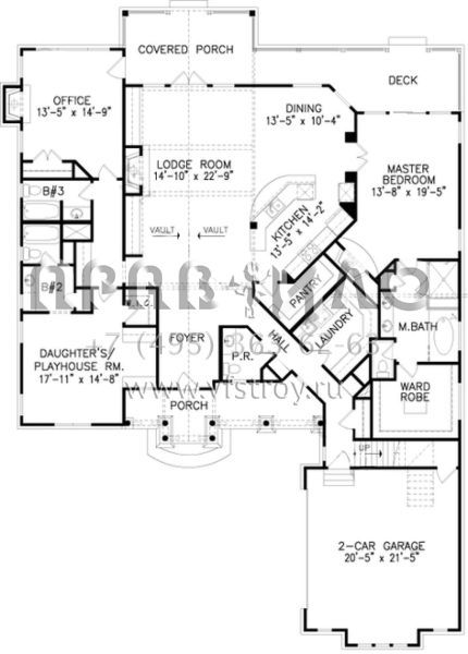 Проект одноэтажного дома с гаражом на две машины в современном стиле S5-263 (699-00067)