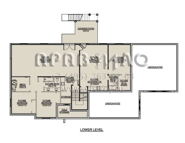 Проект одноэтажного дома с гаражом на три и более машин в американском стиле S5-199 (7306-00025)