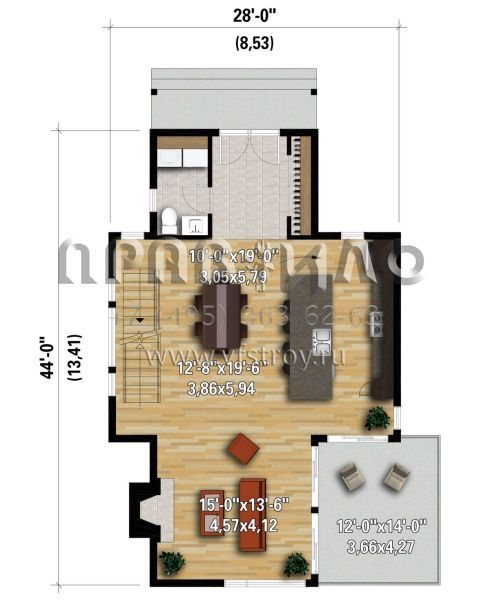 Проект двухэтажного дома без гаража в современном стиле S5-155 (6146-00555)