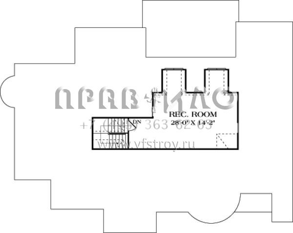 Проект трехэтажного дома с гаражом на три и более машин в стиле Ранчо S5-601 (3323-00644)