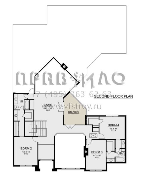 Проект двухэтажного дома с гаражом на три и более машин в английском стиле S5-459 (5445-00346)