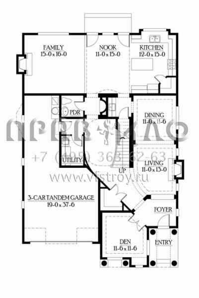 Проект двухэтажного дома с гаражом на три и более машин в скандинавском стиле S5-330 (341-00015)