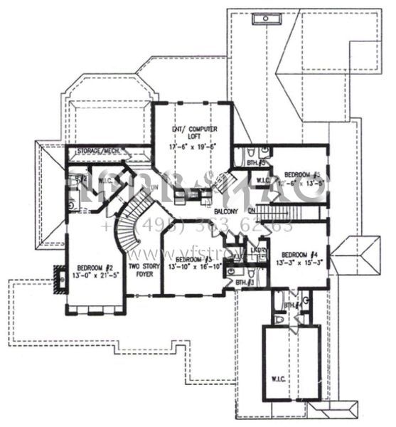Проект двухэтажного дома с гаражом на три и более машин в современном стиле S5-491 (699-00062)