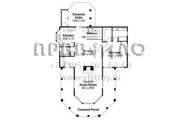 Проект двухэтажного дома без гаража в американском стиле S5-186 (035-00794)