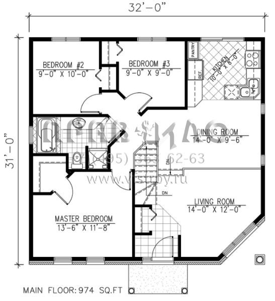 Проект одноэтажного дома без гаража в стиле Ранчо S5-90 (1785-00037)