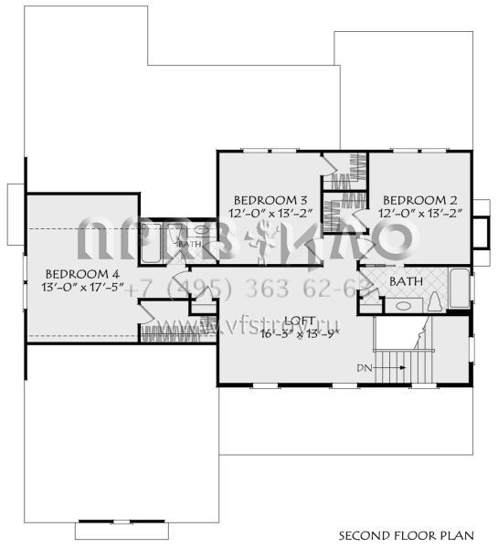 Проект двухэтажного дома с гаражом на две машины в стиле Ранчо S5-273 (8594-00482)