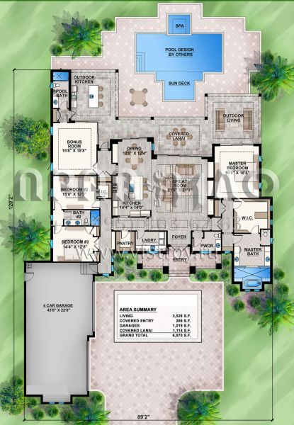 Проект одноэтажного дома с гаражом на три и более машин в современном стиле S5-328 (207-00106)
