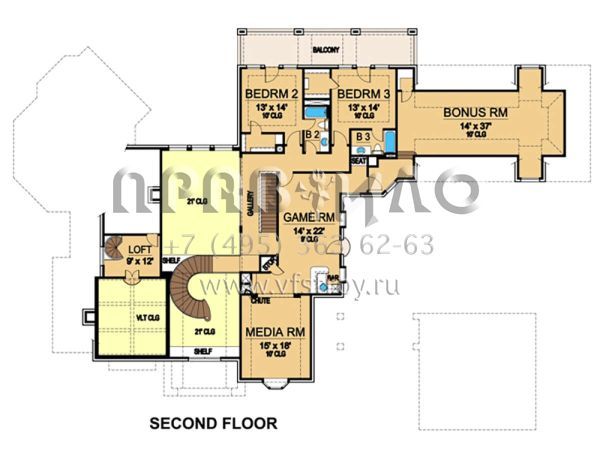 Проект двухэтажного дома с гаражом на три и более машин в английском стиле S5-667 (5445-00452)