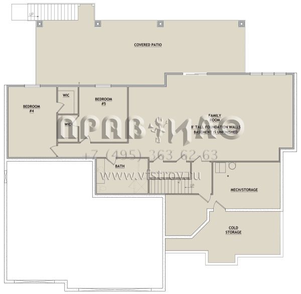 Проект двухэтажного дома с гаражом на три и более машин в американском стиле S5-268 (8768-00088)