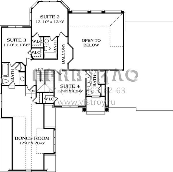 Проект двухэтажного дома с гаражом на две машины в стиле Ранчо S5-297 (3323-00282)