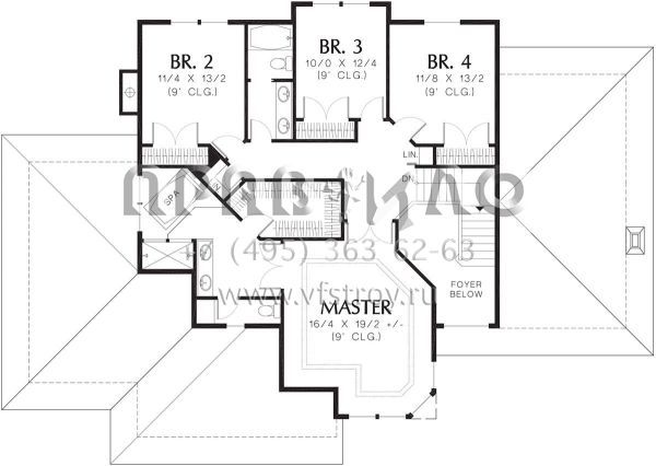 Проект двухэтажного дома с гаражом на три и более машин в современном стиле S5-271 (2559-00291)