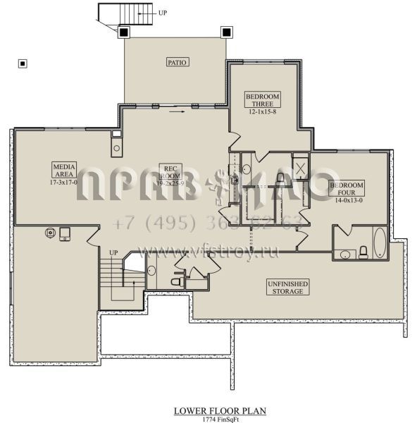Проект одноэтажного дома с гаражом на три и более машин в американском стиле S5-258 (5631-00137)