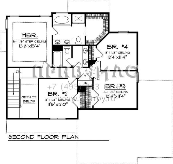 Проект двухэтажного дома с гаражом на три и более машин в американском стиле S5-209 (1020-00237)
