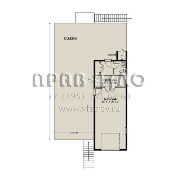 Проект двухэтажного дома с гаражом на одну машину в прибрежном стиле S5-102 (6849-00143)