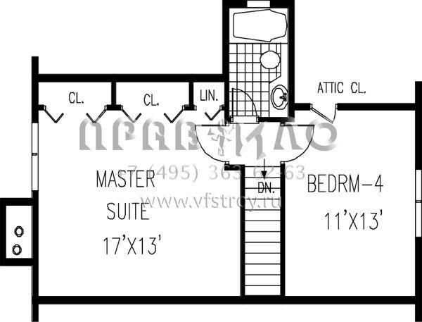 Проект двухэтажного дома с гаражом на две машины в стиле Ранчо S5-125 (033-00032)