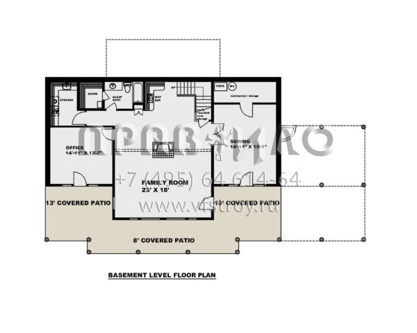 Проект двухэтажного дома без гаража в американском стиле S5-423 (039-00719)