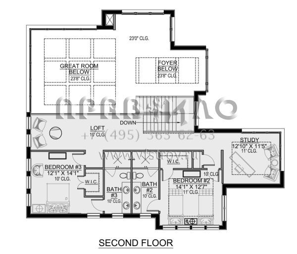 Проект двухэтажного дома с гаражом на три и более машин в современном стиле S5-372 (5565-00024)