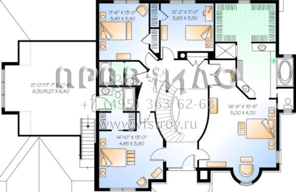 Проект двухэтажного дома с гаражом на три и более машин в английском стиле S5-336 (034-00091)