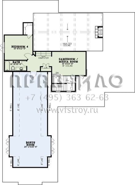Проект двухэтажного дома с гаражом на три и более машин в американском стиле S5-302 (110-01055)