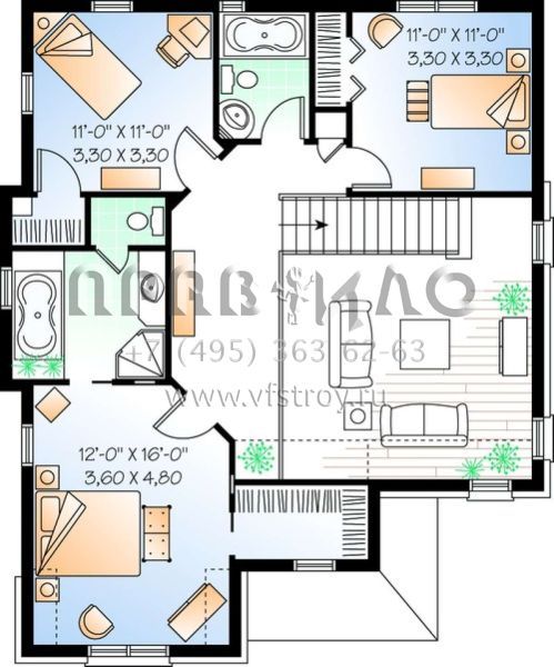 Проект двухэтажного дома с гаражом на одну машину в английском стиле S5-164 (034-00842)