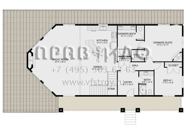 Проект двухэтажного дома с гаражом на две машины в стиле Шале S5-287 (2802-00187)