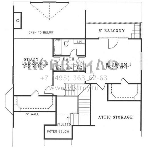 Проект двухэтажного дома с гаражом на две машины в стиле Ранчо S5-212 (110-00032)
