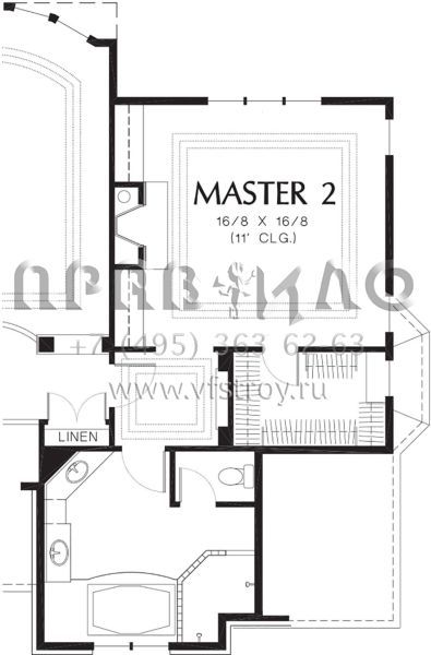 Проект двухэтажного дома с гаражом на три и более машин в стиле Ранчо S5-354 (2559-00522)