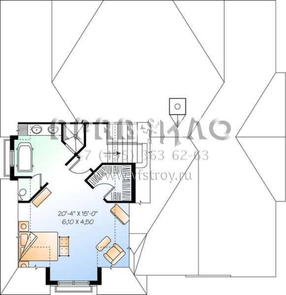 Проект двухэтажного дома с гаражом на две машины в английском стиле S5-202 (034-00736)