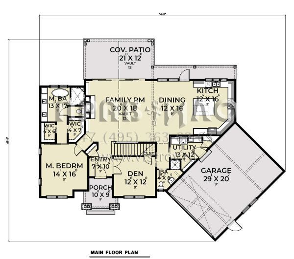 Проект двухэтажного дома с гаражом на две машины в современном стиле S5-263 (2464-00006)