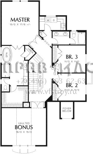 Проект двухэтажного дома с гаражом на две машины в стиле Ранчо S5-232 (2559-00354)