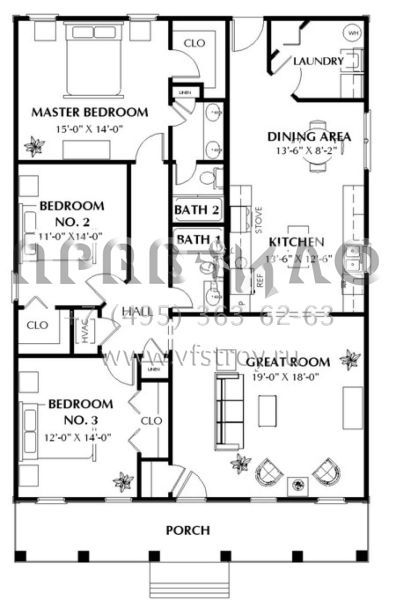 Проект одноэтажного дома без гаража в современном стиле S5-147 (1776-00028)