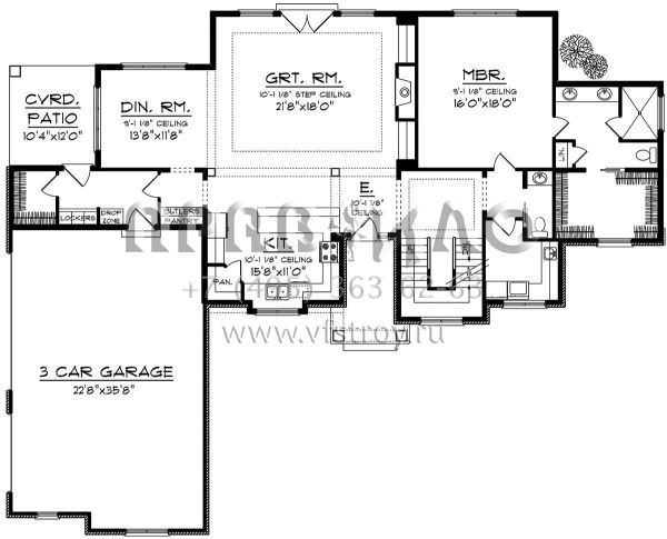 Проект двухэтажного дома с гаражом на три и более машин в английском стиле S5-290 (1020-00158)