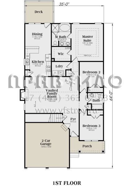 Проект одноэтажного дома с гаражом на две машины в стиле Ранчо S5-148 (009-00027)