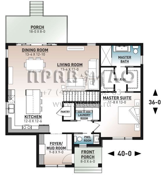 Проект одноэтажного дома без гаража в современном стиле S5-113 (034-01225)