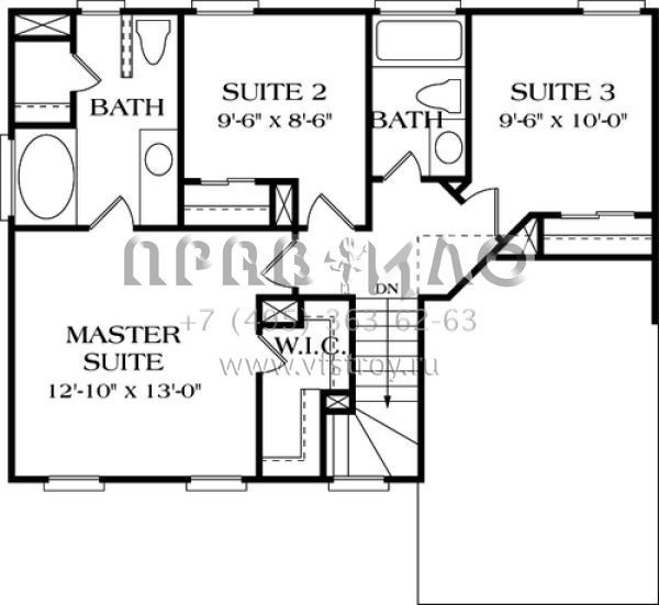 Проект двухэтажного дома с гаражом на одну машину в стиле Ранчо S5-126 (3323-00007)
