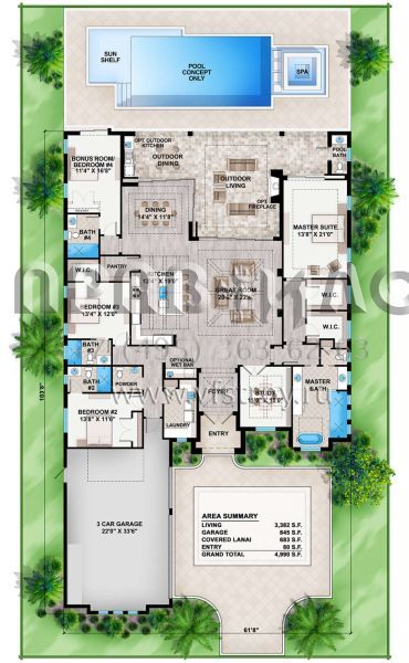 Проект одноэтажного дома с гаражом на три и более машин в современном стиле S5-314 (207-00052)