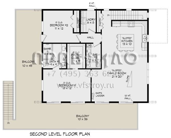 Проект двухэтажного дома с гаражом на две машины в современном стиле S5-238 (940-00877)