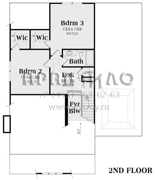 Проект двухэтажного дома с гаражом на две машины в американском стиле S5-213 (009-00136)