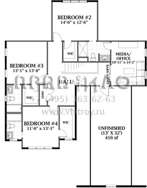 Проект двухэтажного дома с гаражом на две машины в американском стиле S5-292 (6849-00053)