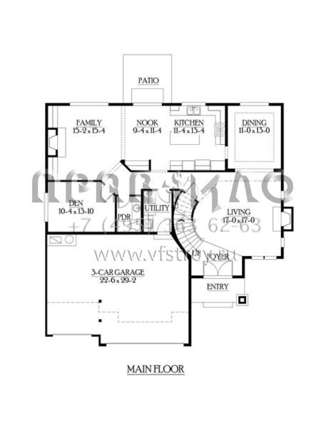 Проект двухэтажного дома с гаражом на три и более машин в американском стиле S5-283 (341-00103)