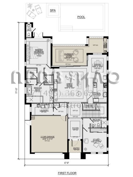 Проект двухэтажного дома с гаражом на две машины в современном стиле S5-287 (5565-00065)