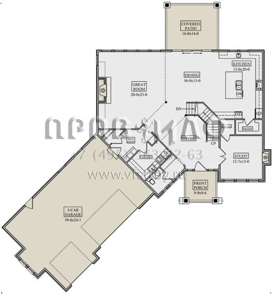 Проект двухэтажного дома с гаражом на три и более машин в скандинавском стиле S5-307 (5631-00086)