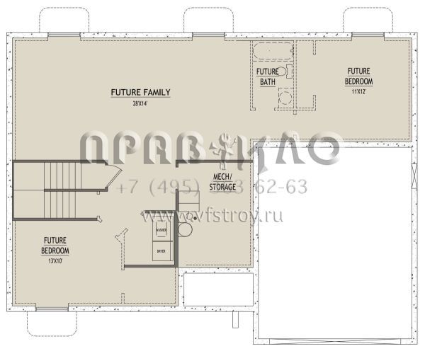Проект одноэтажного дома с гаражом на две машины в стиле Ранчо S5-119 (8768-00028)