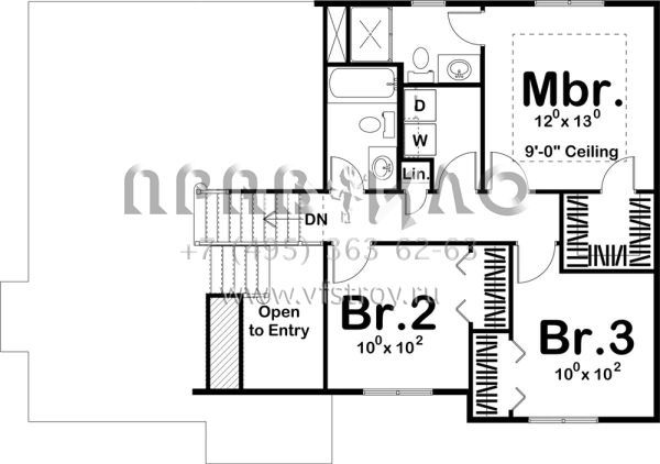 Проект двухэтажного дома с гаражом на две машины в американском стиле S5-123 (963-00247)