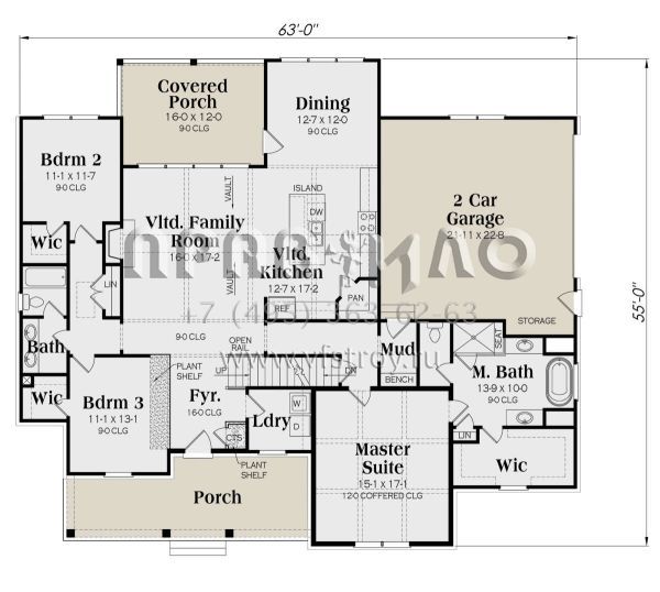 Проект одноэтажного дома с гаражом на две машины в современном стиле S5-195 (009-00293)