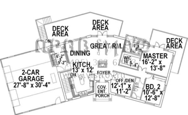 Проект одноэтажного дома с гаражом на две машины в стиле Ранчо S5-171 (039-00120)