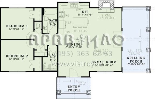 Проект одноэтажного дома без гаража в современном стиле S5-105 (110-01036)